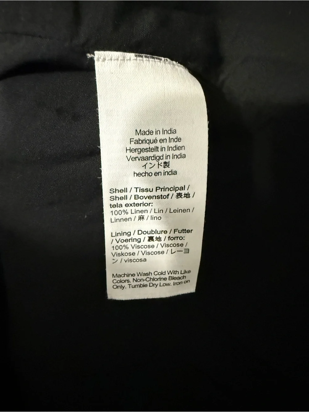 J. Crew 100% Linen Black Gold Button Front Spaghetti Strap Dress Lined M Tall